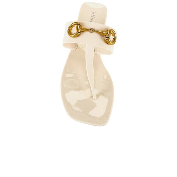 Jeffrey Campbell A-Lil-Bit Sandals in Cream Shiny 7 with box Womens flip flops - Picture 4 of 12